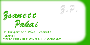 zsanett pakai business card